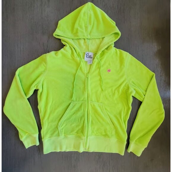 Lilly Pulitzer Jackets & Blazers - Lilly Pulitzer Vintage 90s Bright Lime Green Terry Cloth Jacket